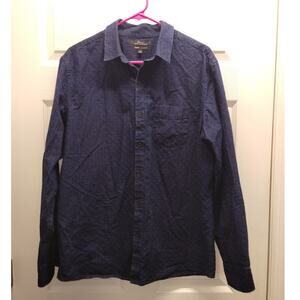 Marc Anthony Men's Size Large Luxury Slim Fit Blue Button-Up Textured Shirt